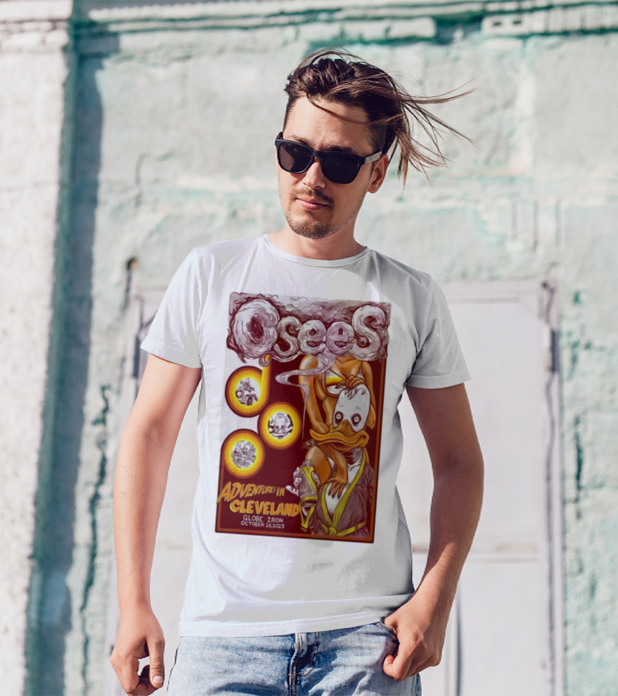 Osees Adventures In Cleveland Globe Iron October 28 2025 T-Shirt