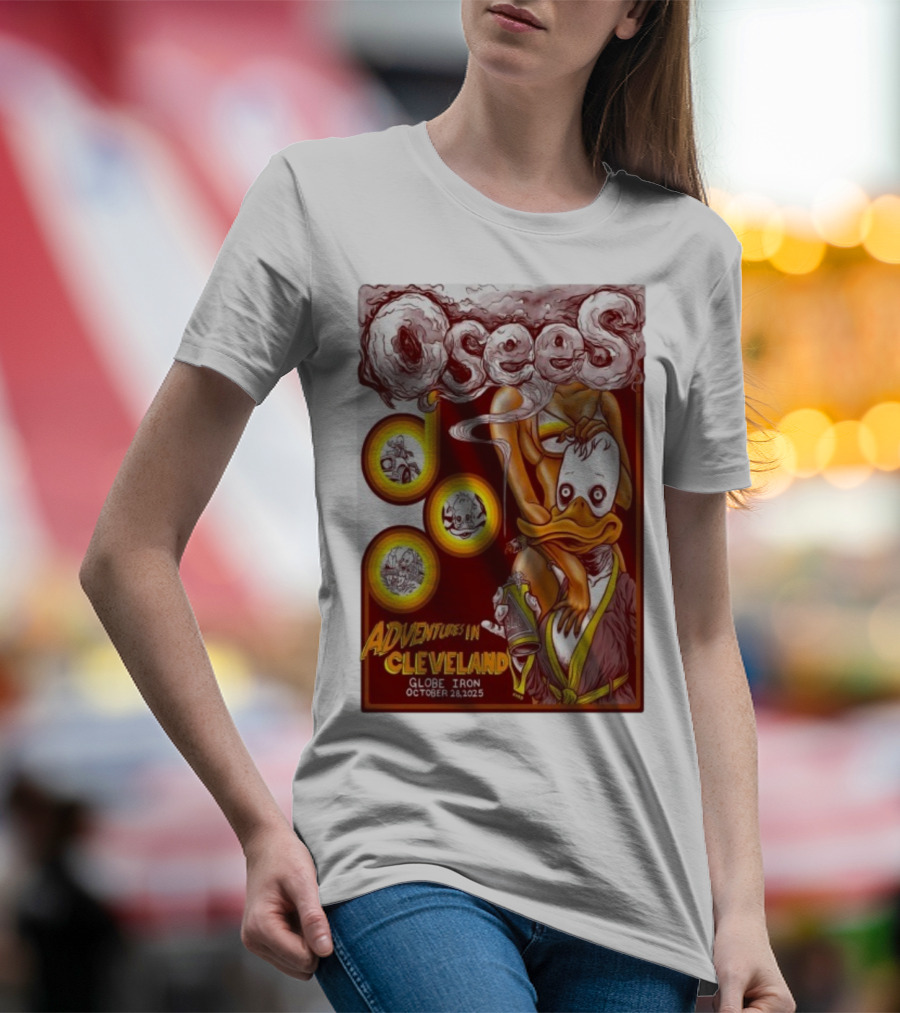 Osees Adventures In Cleveland Globe Iron October 28 2025 T-Shirt