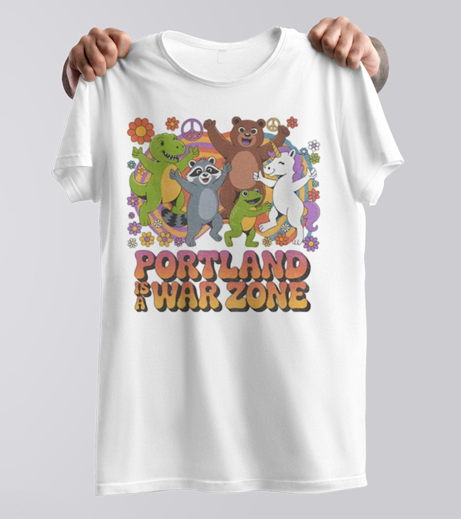 Portland Is A War Zone Peaceful Animal Dance Celebration T-Shirt