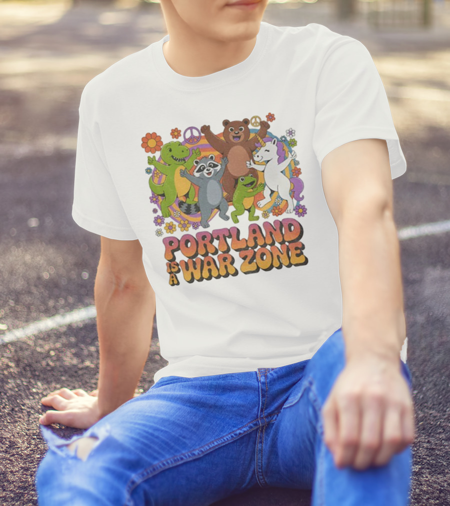Portland Is A War Zone Peaceful Animal Dance Celebration T-Shirt