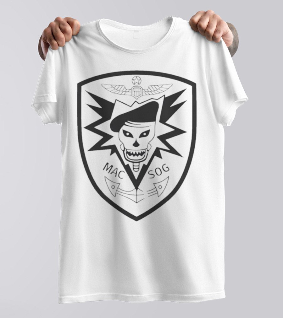 MACV SOG Skull Emblem Vintage Military Patch T-Shirt