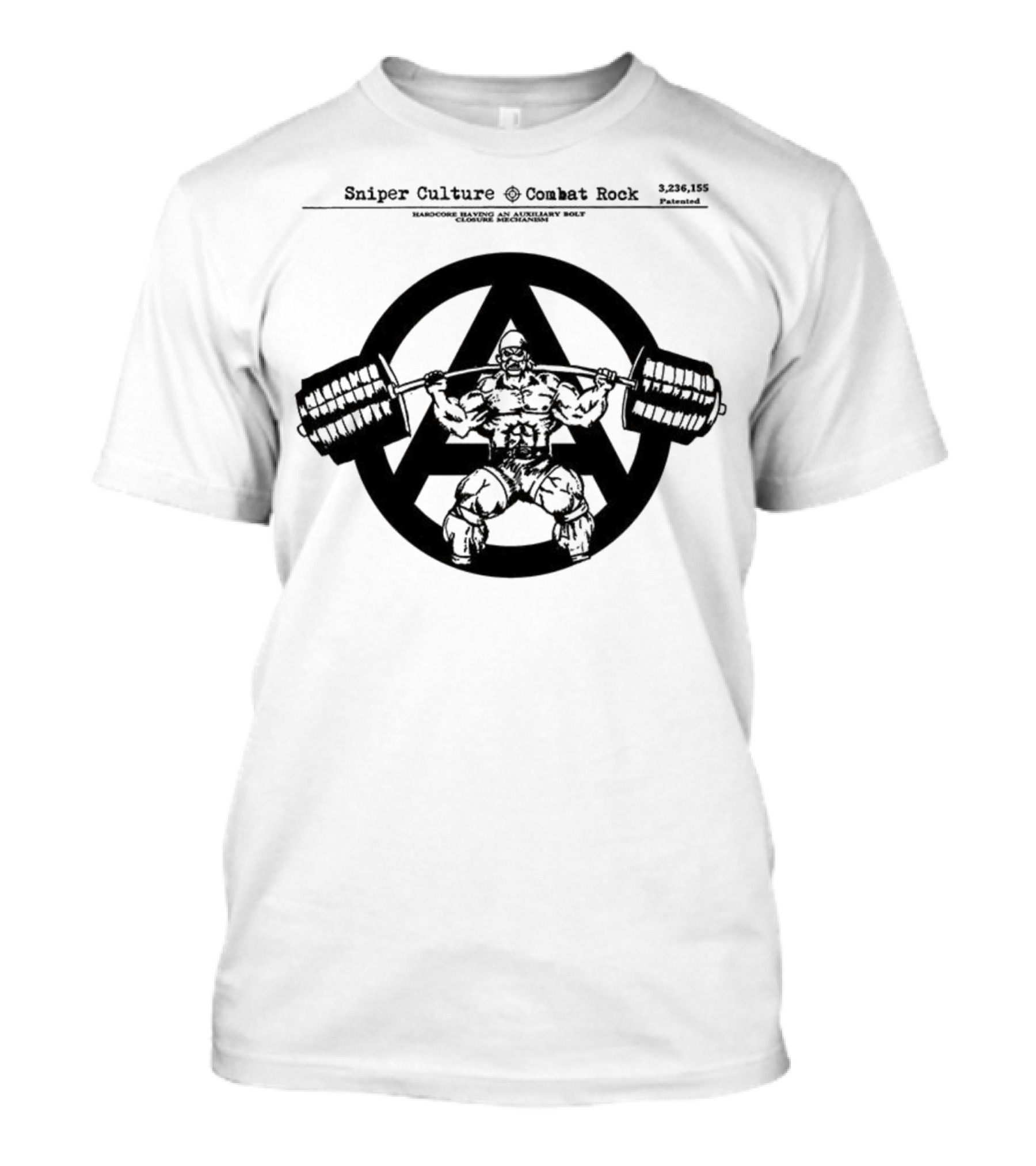 Sniper Culture Combat Rock Powerlifting Circle T-Shirt