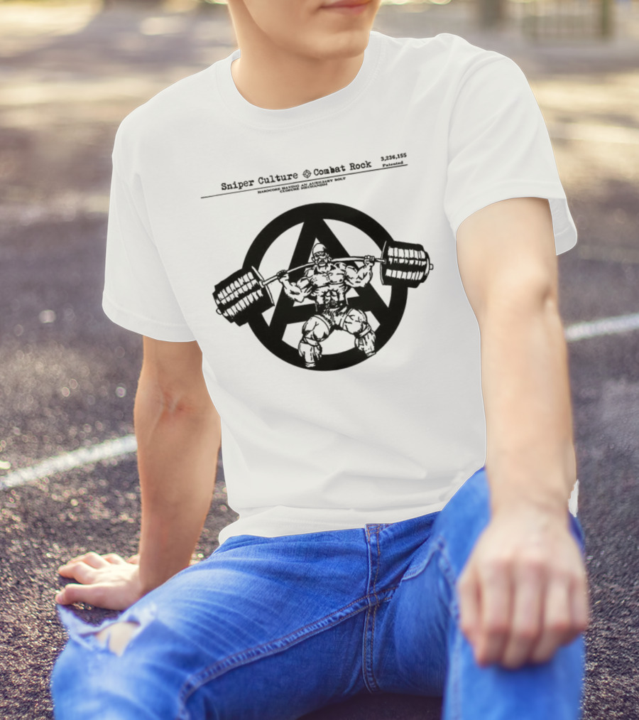 Sniper Culture Combat Rock Powerlifting Circle T-Shirt