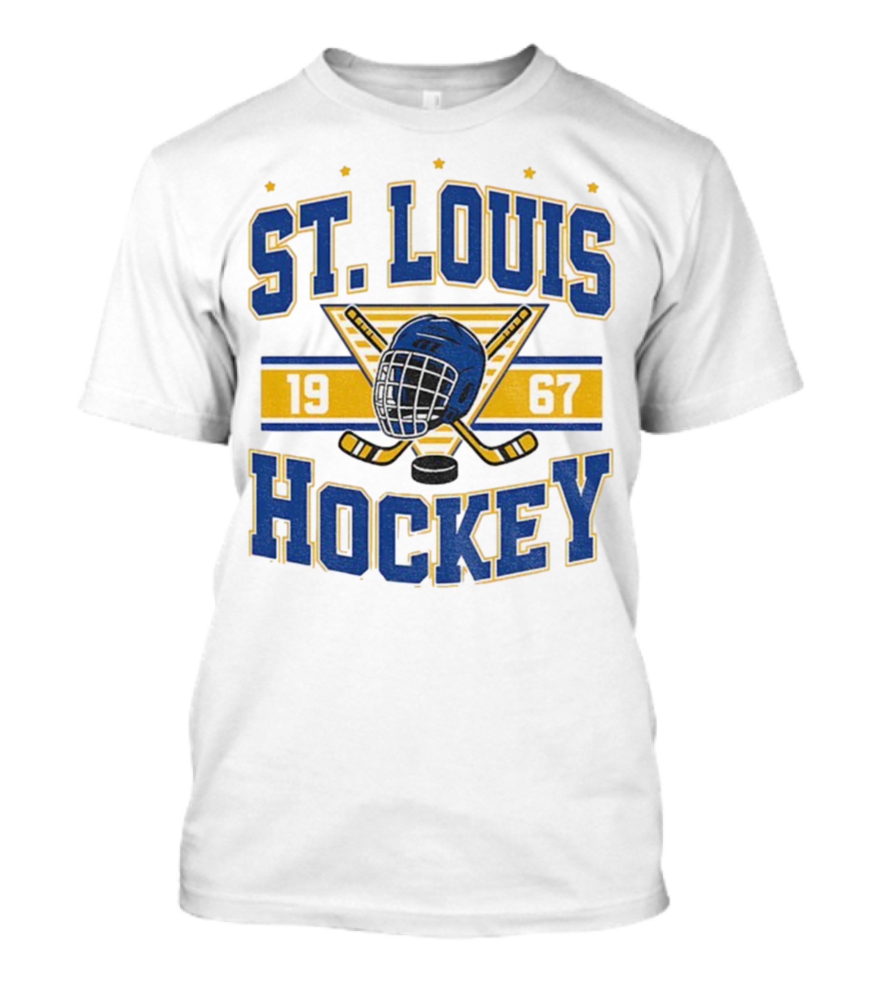 St. Louis Hockey Helmet Crossed Sticks 1967 T-Shirt