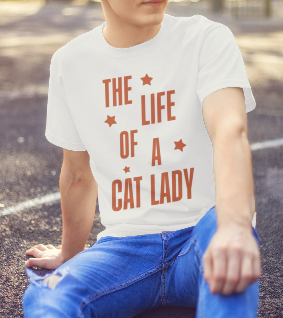 The Life Of A Cat Lady Stars T-Shirt