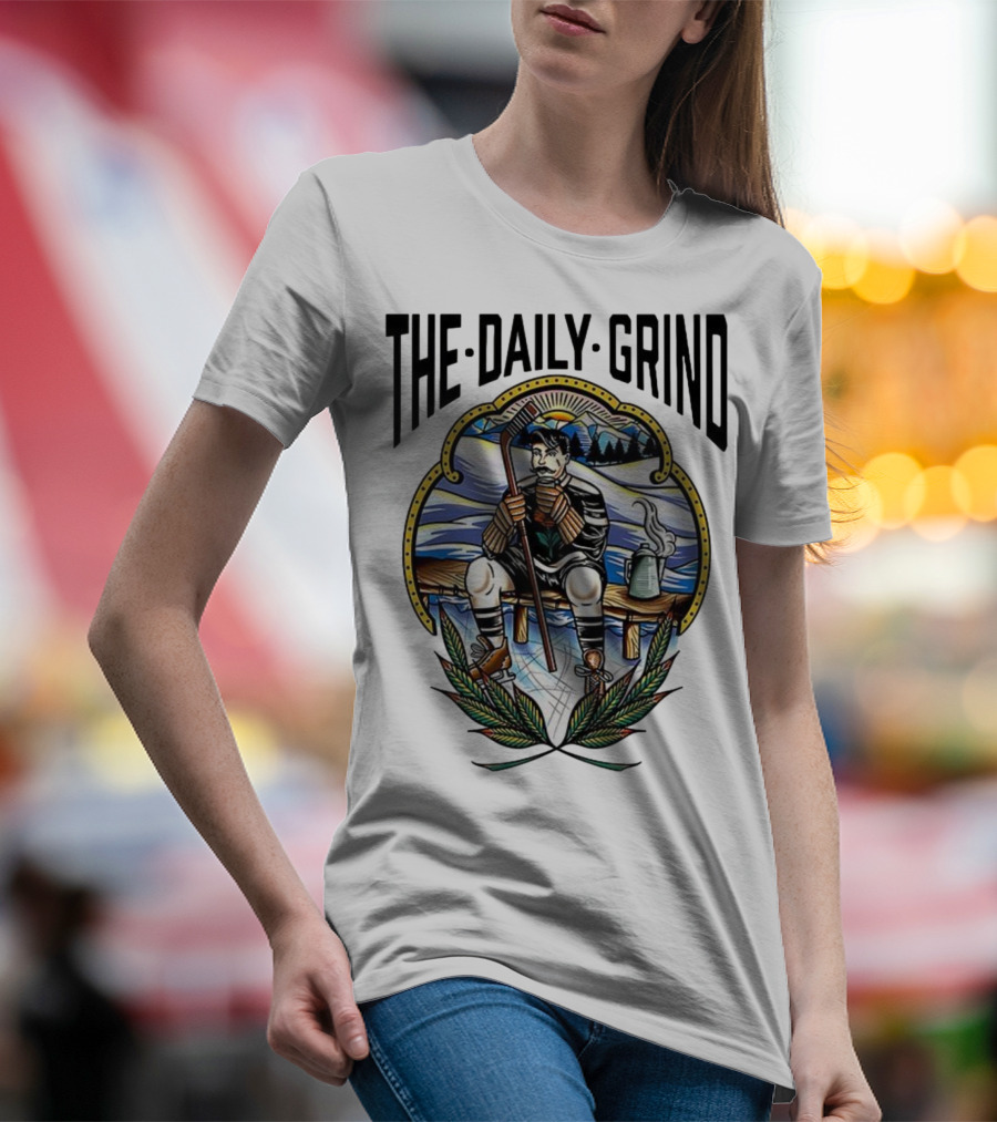 The Daily Grind Hockey Relaxation Scene NHL Inspired T-Shirt