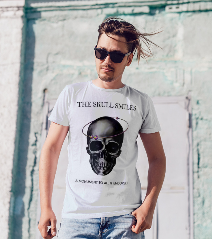 The Skull Smiles A Monument To All It Endured With Planetary Orbit Halo T-Shirt