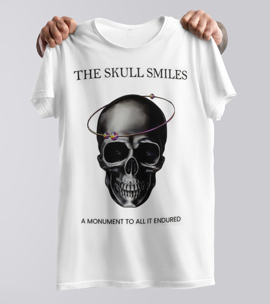 The Skull Smiles A Monument To All It Endured With Planetary Orbit Halo T-Shirt
