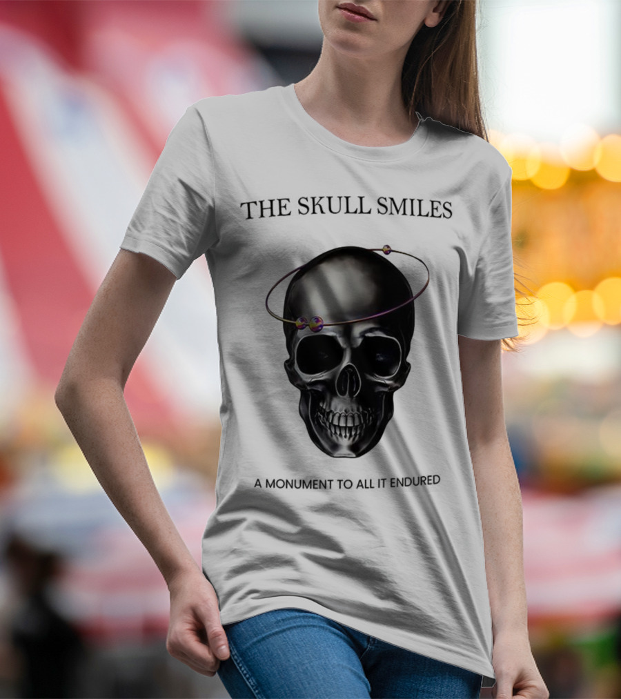 The Skull Smiles A Monument To All It Endured With Planetary Orbit Halo T-Shirt
