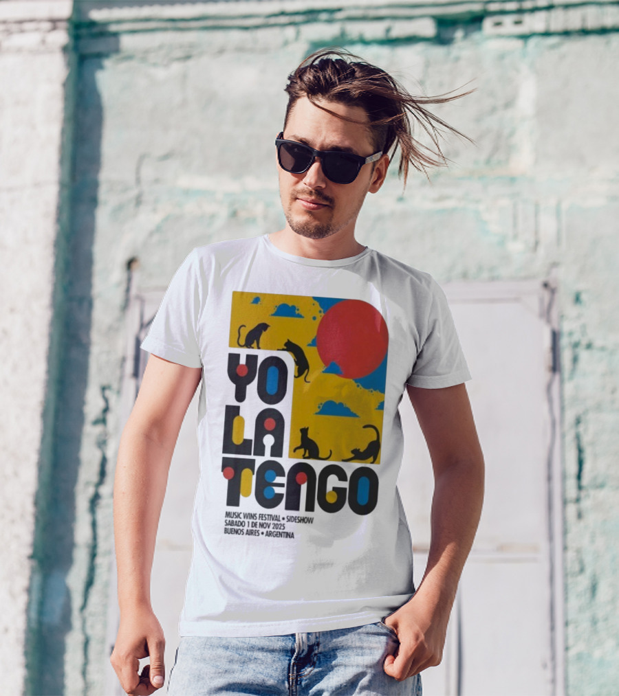 Yo La Tengo Cats And Sun Graphic 11.1.2025 Music Wins Festival Buenos Aires Argentina T-Shirt