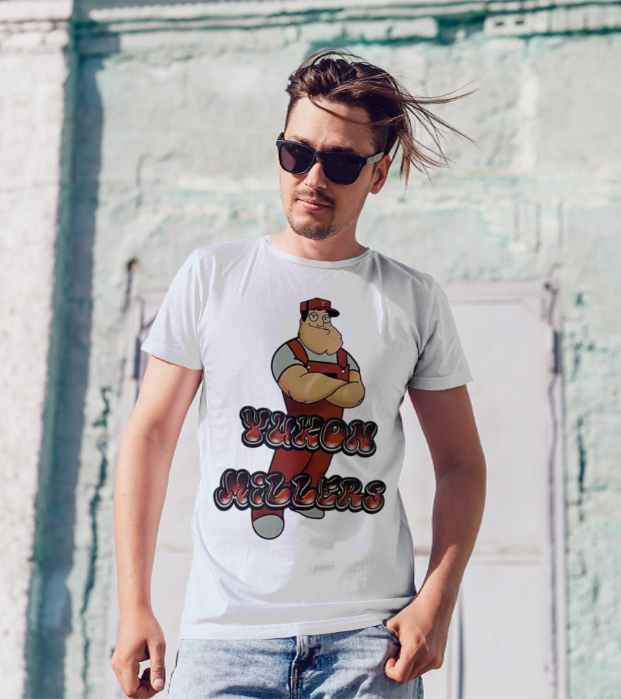 Yukon Millers Overalls Red Cartoon Character T-Shirt