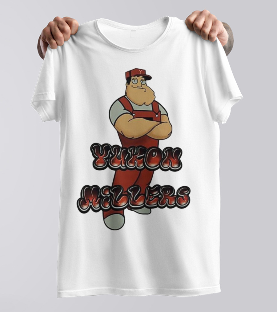 Yukon Millers Overalls Red Cartoon Character T-Shirt