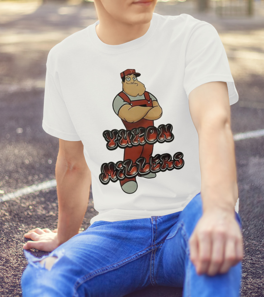 Yukon Millers Overalls Red Cartoon Character T-Shirt
