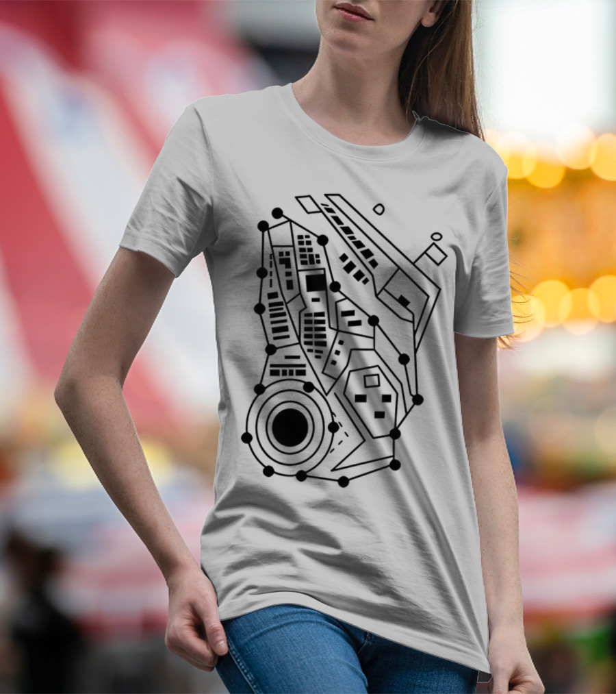 Circuit Board Pattern Tech-Inspired Circuitry T-Shirt