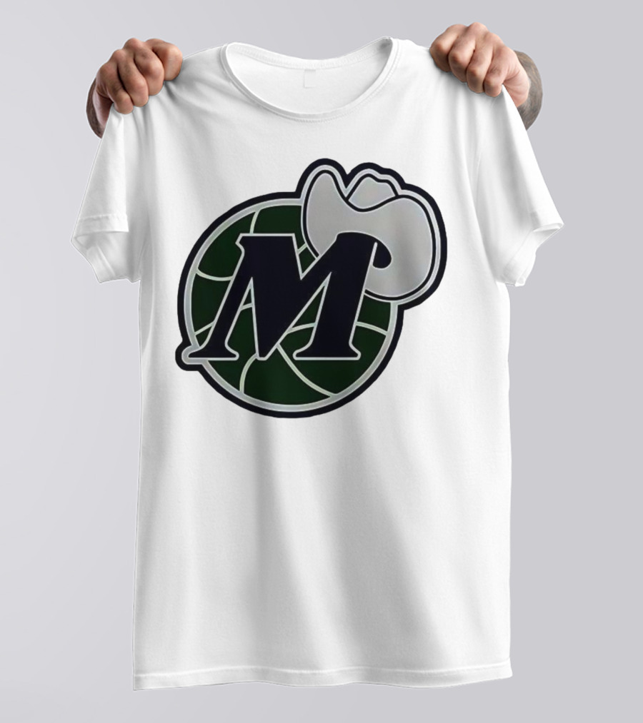Dallas Mavericks M With Cowboy Hat And Basketball Icon T-Shirt