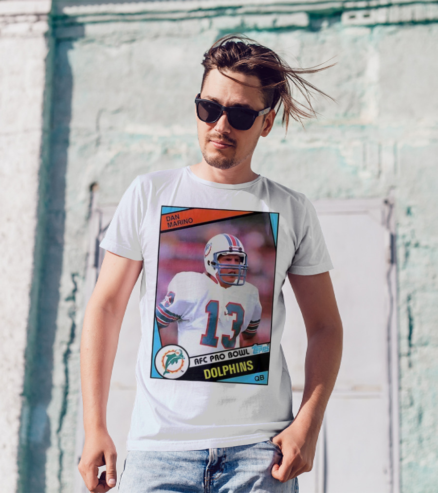 Dan Marino Miami Dolphins AFC Pro Bowl Quarterback Topps Trading Card T-Shirt