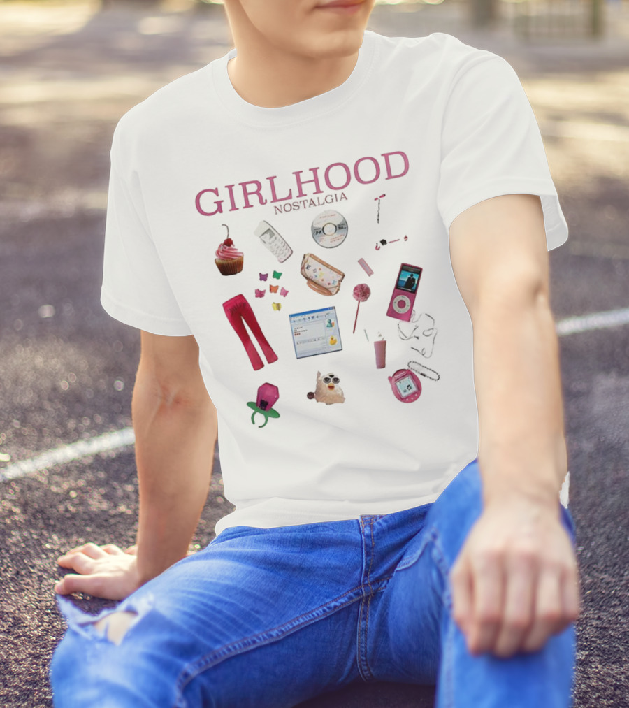 Girlhood Nostalgia 2000s Style Icons IPod Flip Phone Tamagotchi MSN Messenger Cupcake T-Shirt