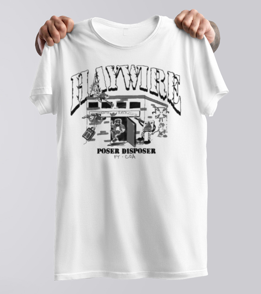HAYWIRE Poser Disposer FT. COA Cartoon House Scene T-Shirt