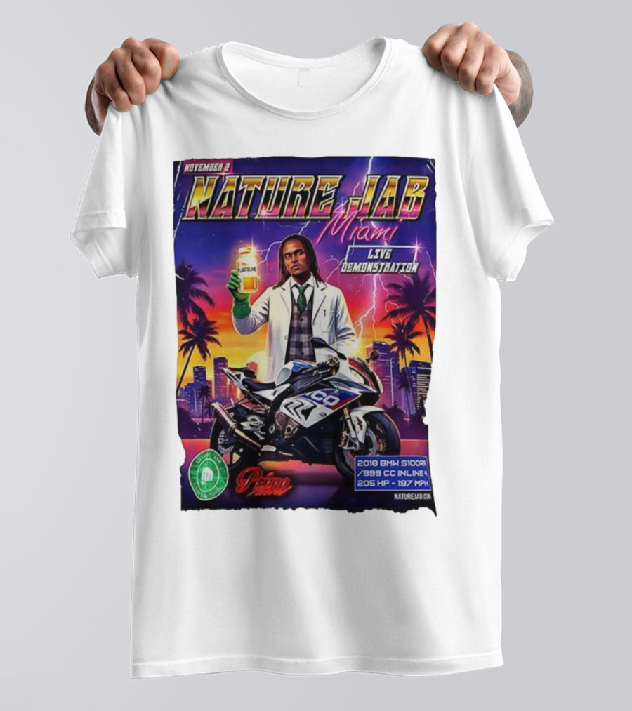 November 2 Naturejab Miami Live Demonstration Moto Performance 2018 BMW S1000R 999 CC Inline 4 205 HP 197 MPH T-Shirt