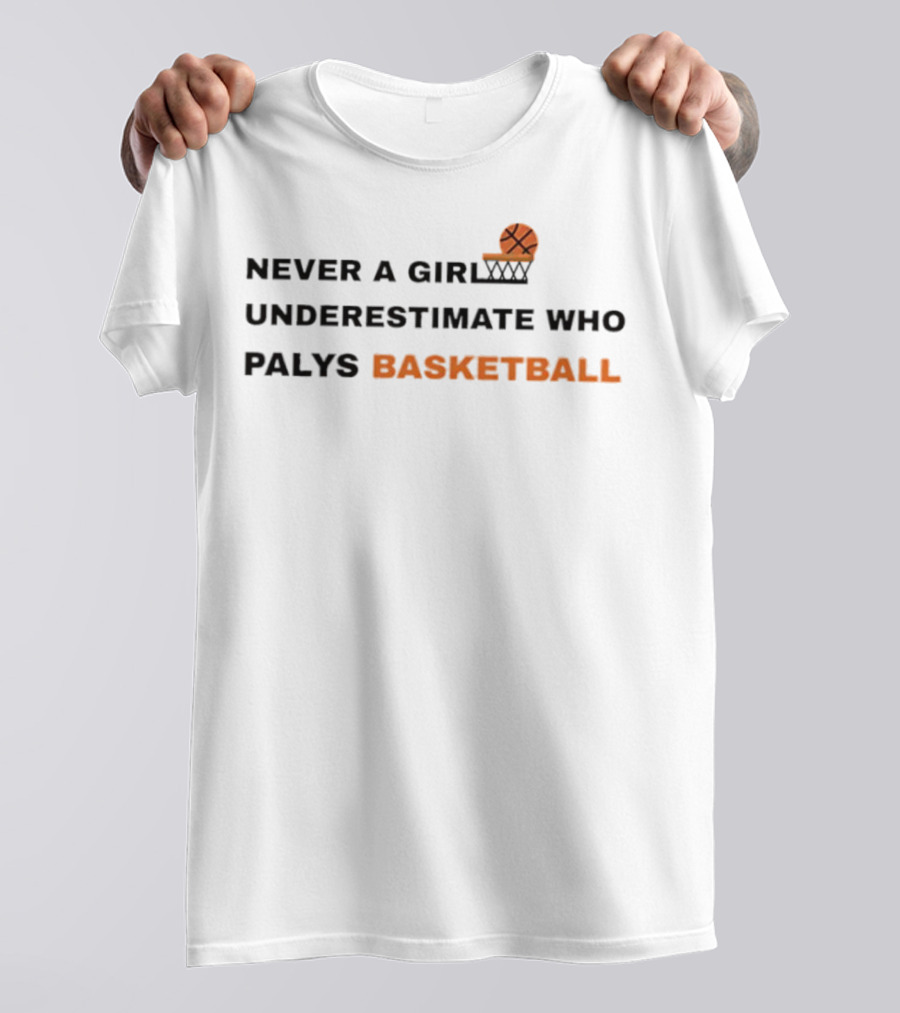 Never Underestimate A Girl Who Plays Basketball T-Shirt