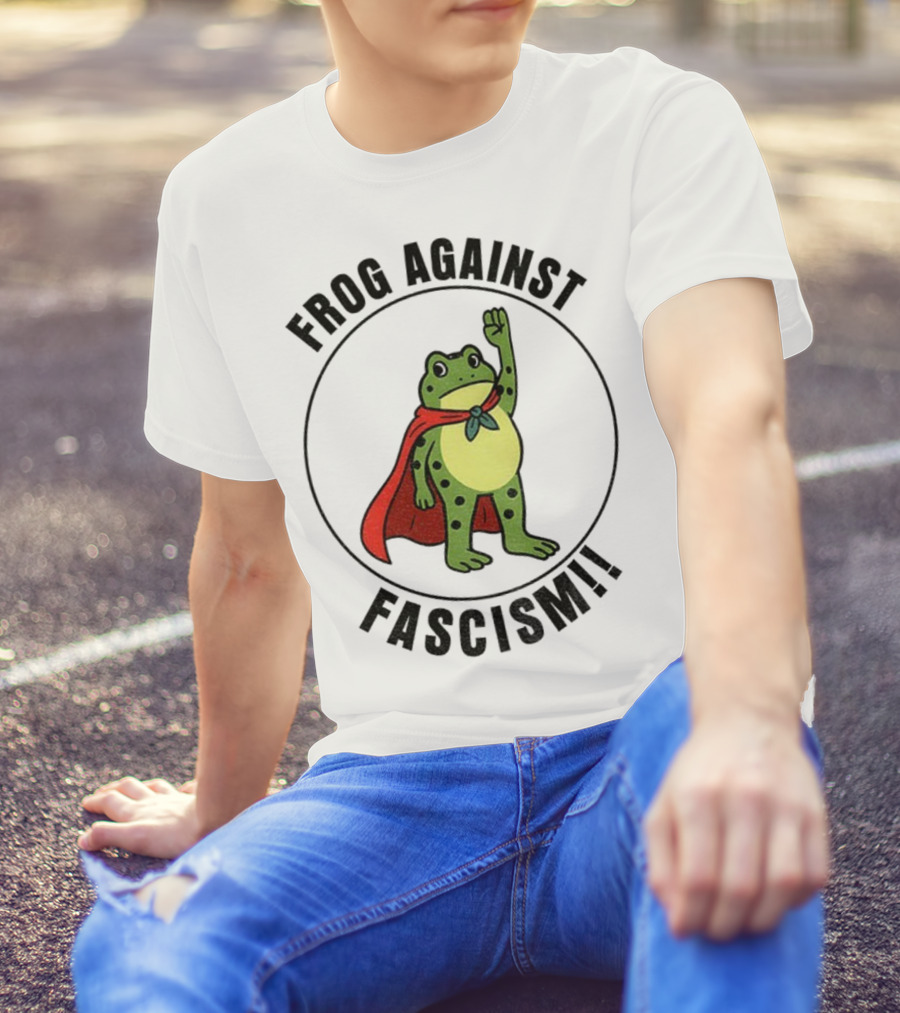 Portland Frog Hero Against Fascism Red Cape Power T-Shirt