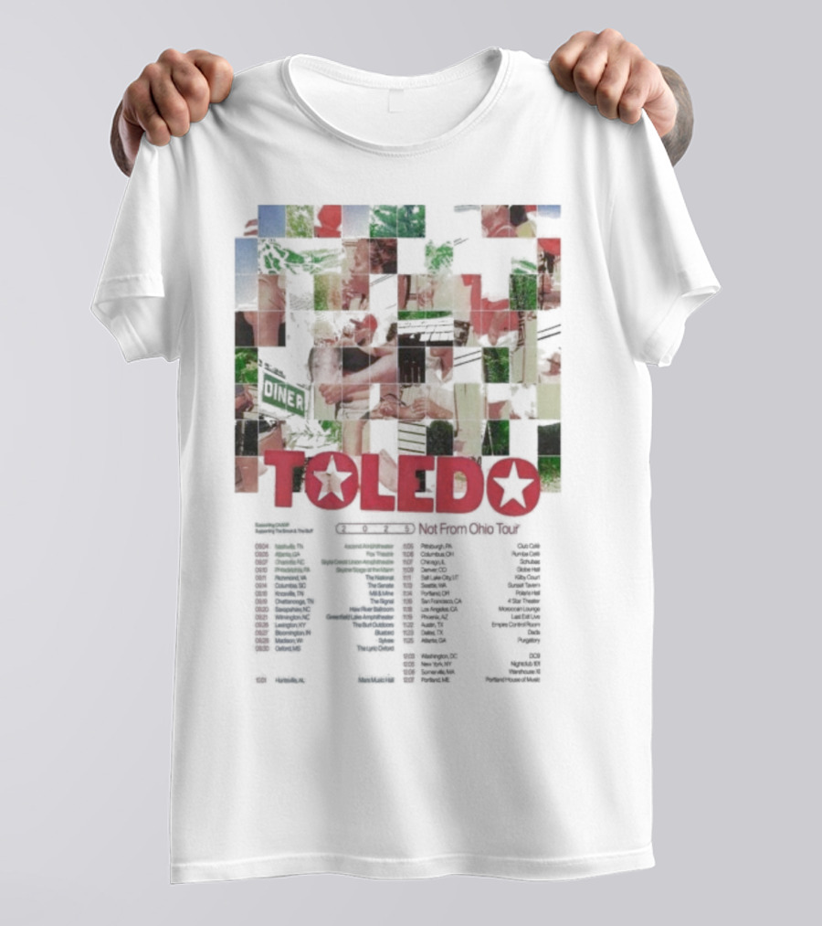 Toledo Not From Ohio Tour 2025 Dates City List Star Theme T-Shirt