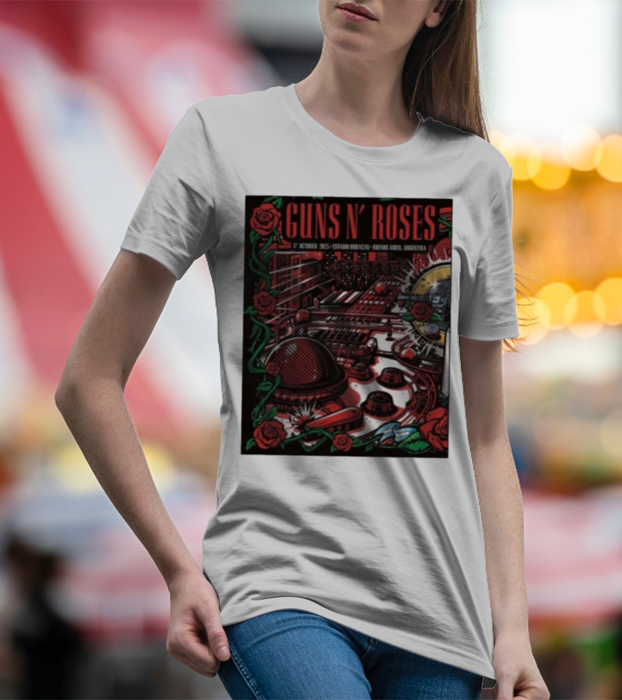 Guns N’ Roses Estadio Huracán 1st October 2025 Buenos Aires Argentina T-Shirt