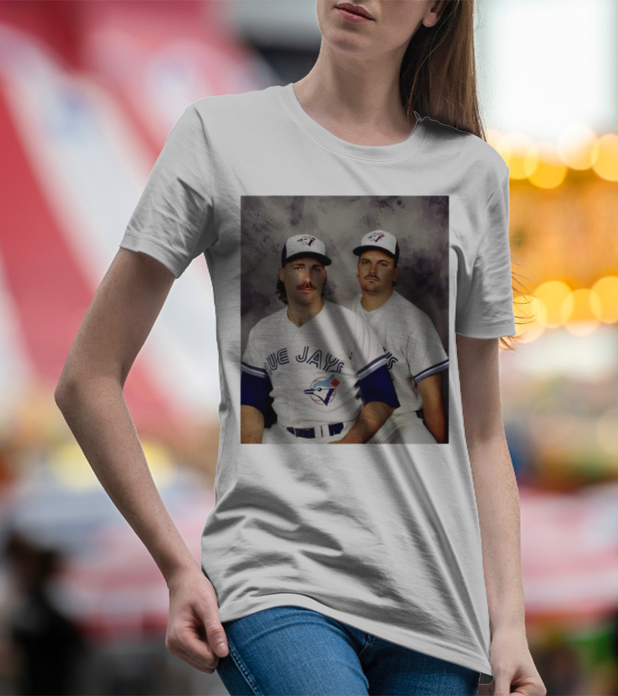 Retro Toronto Blue Jays Baseball Pitchers Dave Stieb David Wells Vintage Team Uniforms T-Shirt