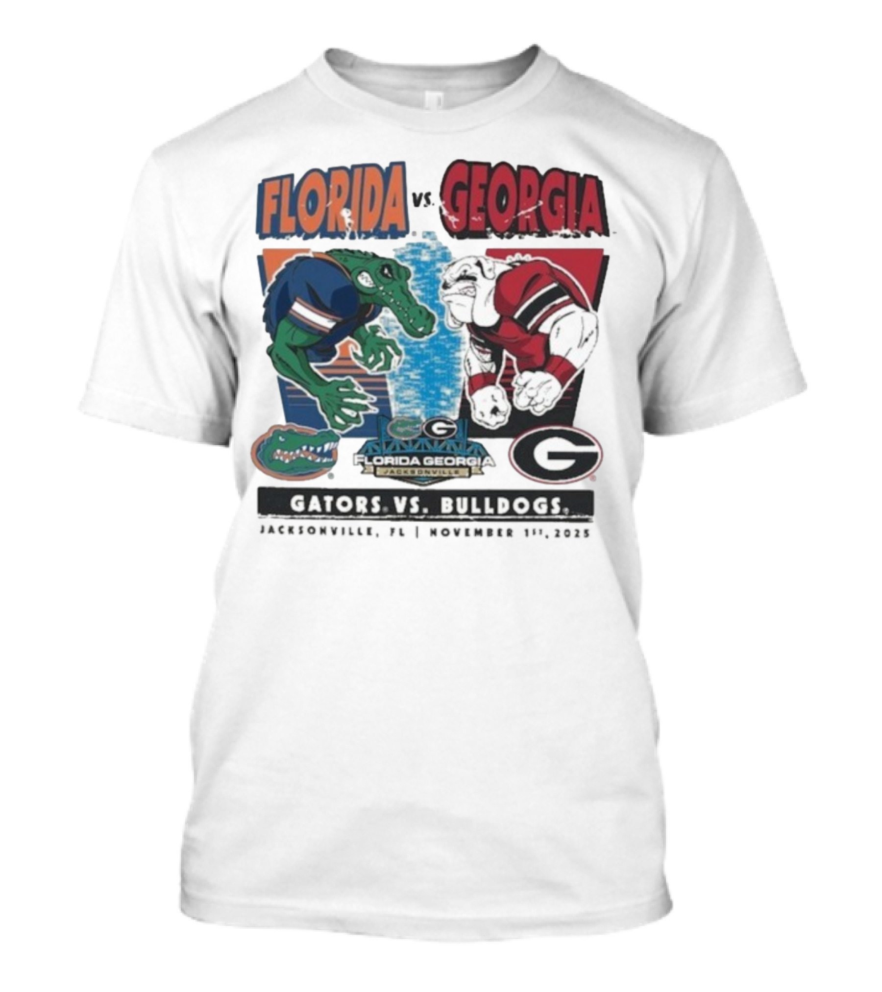 Florida Vs Georgia Gators Vs Bulldogs 2025 Jacksonville Matchup T-Shirt