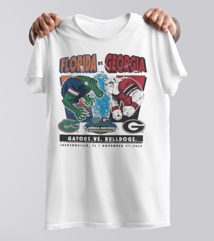 Florida Vs Georgia Gators Vs Bulldogs 2025 Jacksonville Matchup T-Shirt
