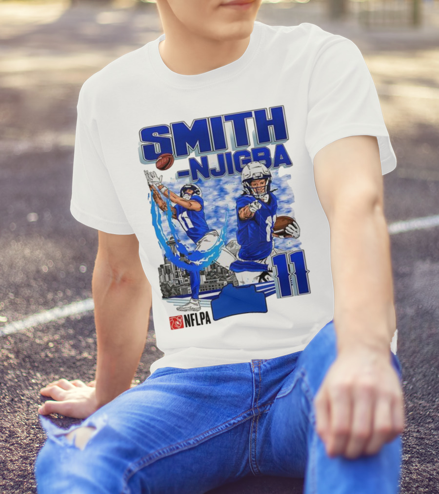 Seattle Seahawks Jaxon Smith-Njigba Skyline NFLPA 11 T-Shirt