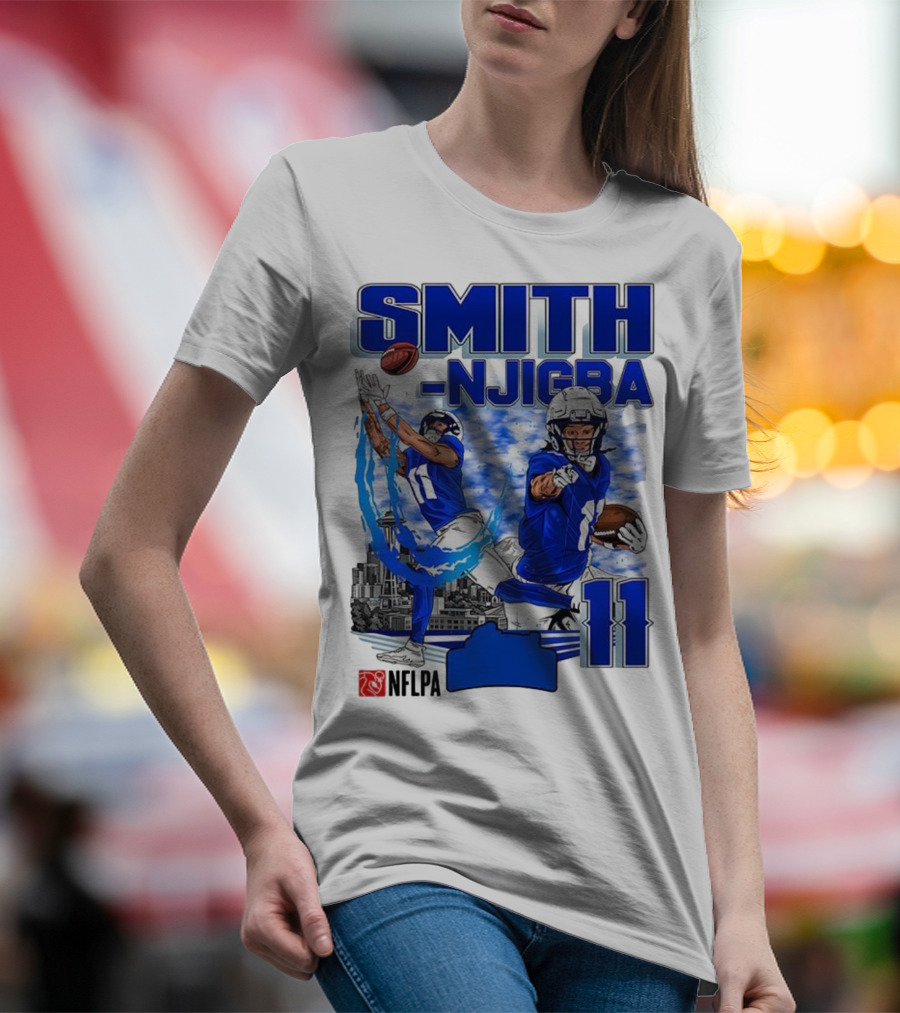 Seattle Seahawks Jaxon Smith-Njigba Skyline NFLPA 11 T-Shirt