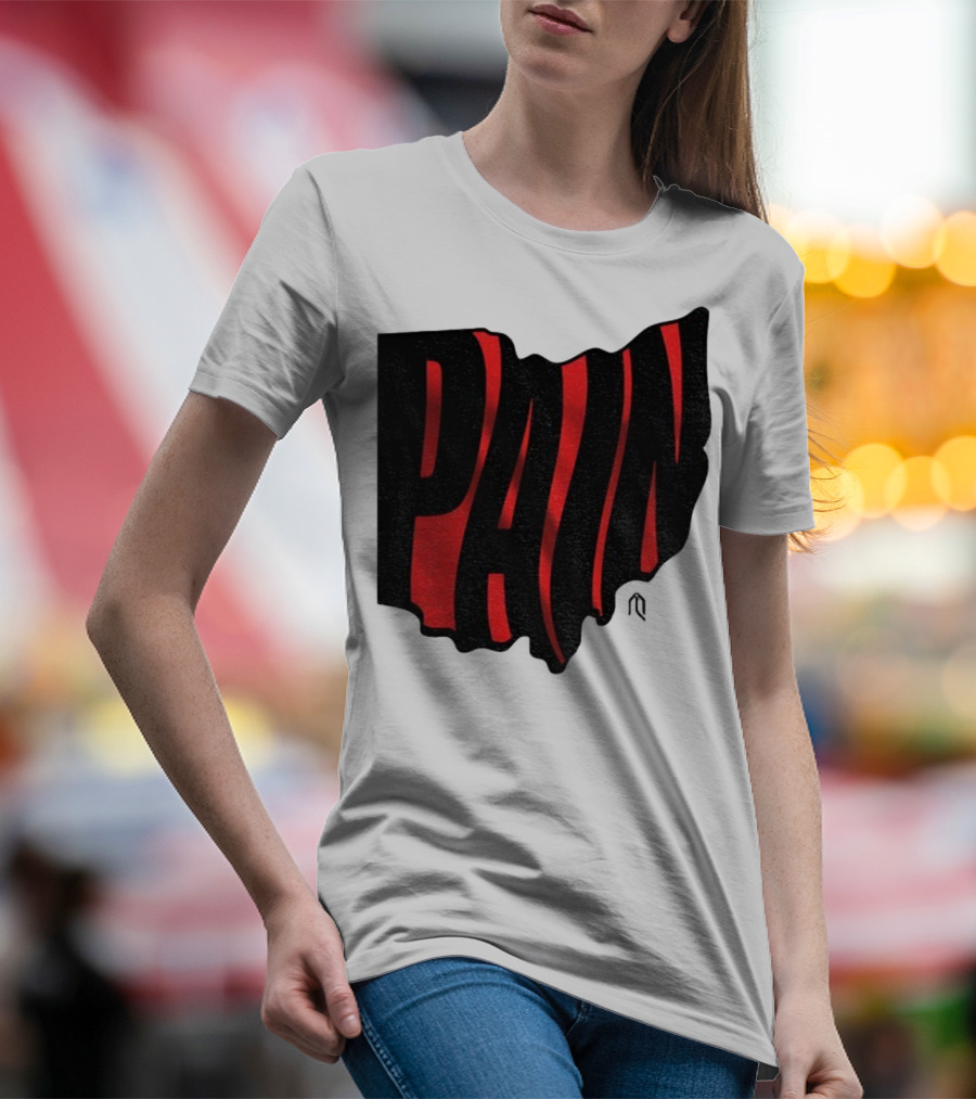 Ohio State Buckeyes Football Pain Map Design T-Shirt