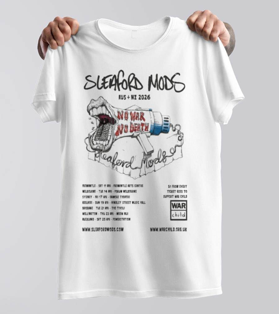 Sleaford Mods Tour NZ AUS 2026 Dates It Are Bertie Fortitude Music Hall T-Shirt