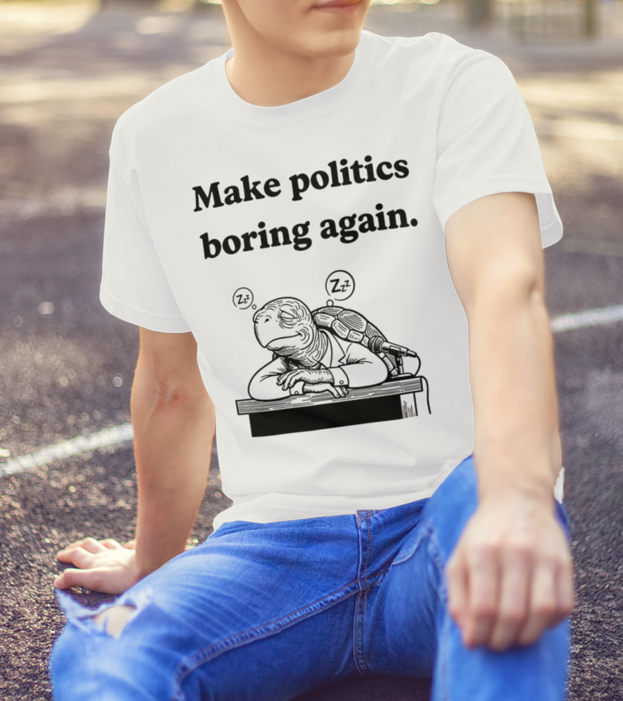 Turtles Mitch McConnell Make Politics Boring Again Satirical Meme T-Shirt