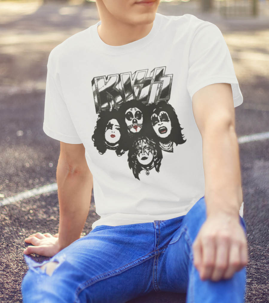 KISS 50th Anniversary Band Member Faces And Logo T-Shirt