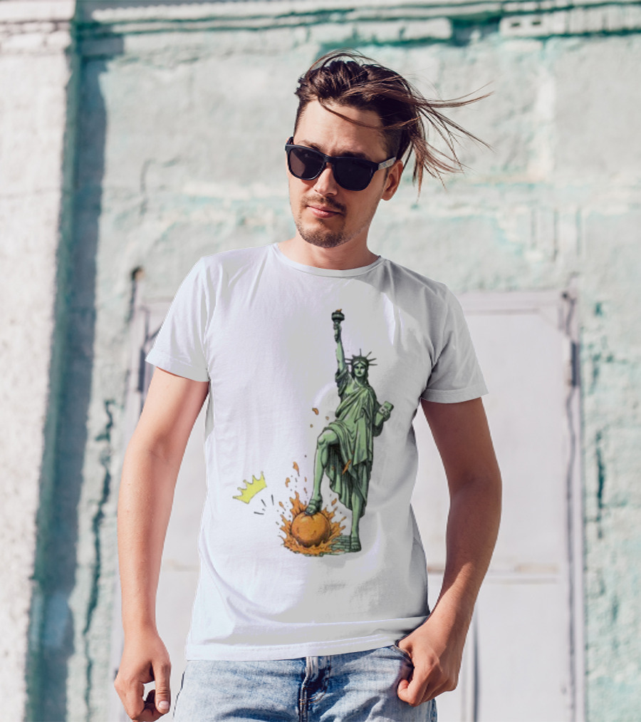 No Kings In America Statue Of Liberty Crown Orange Anti Trump Vintage T-Shirt