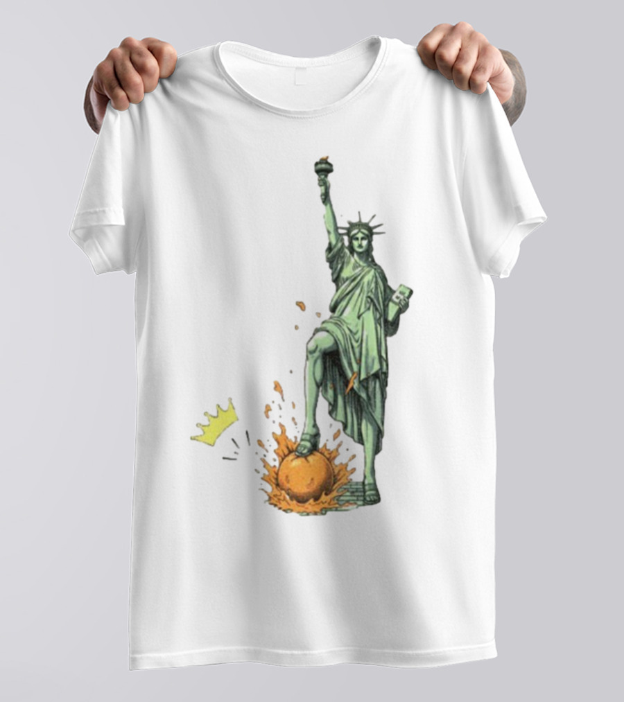 No Kings In America Statue Of Liberty Crown Orange Anti Trump Vintage T-Shirt
