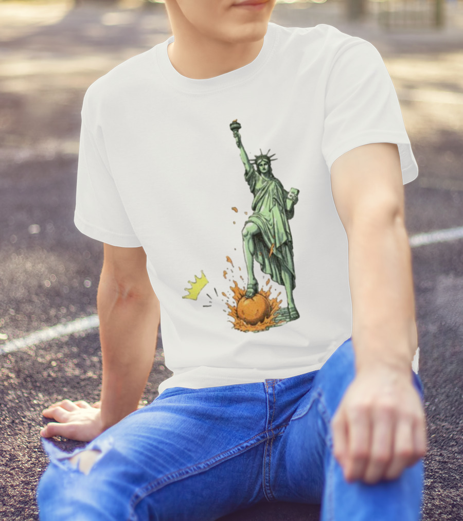 No Kings In America Statue Of Liberty Crown Orange Anti Trump Vintage T-Shirt