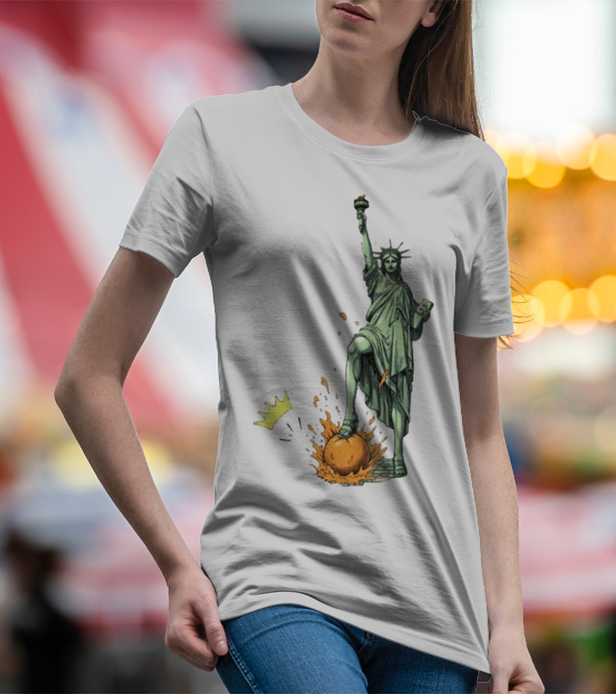 No Kings In America Statue Of Liberty Crown Orange Anti Trump Vintage T-Shirt