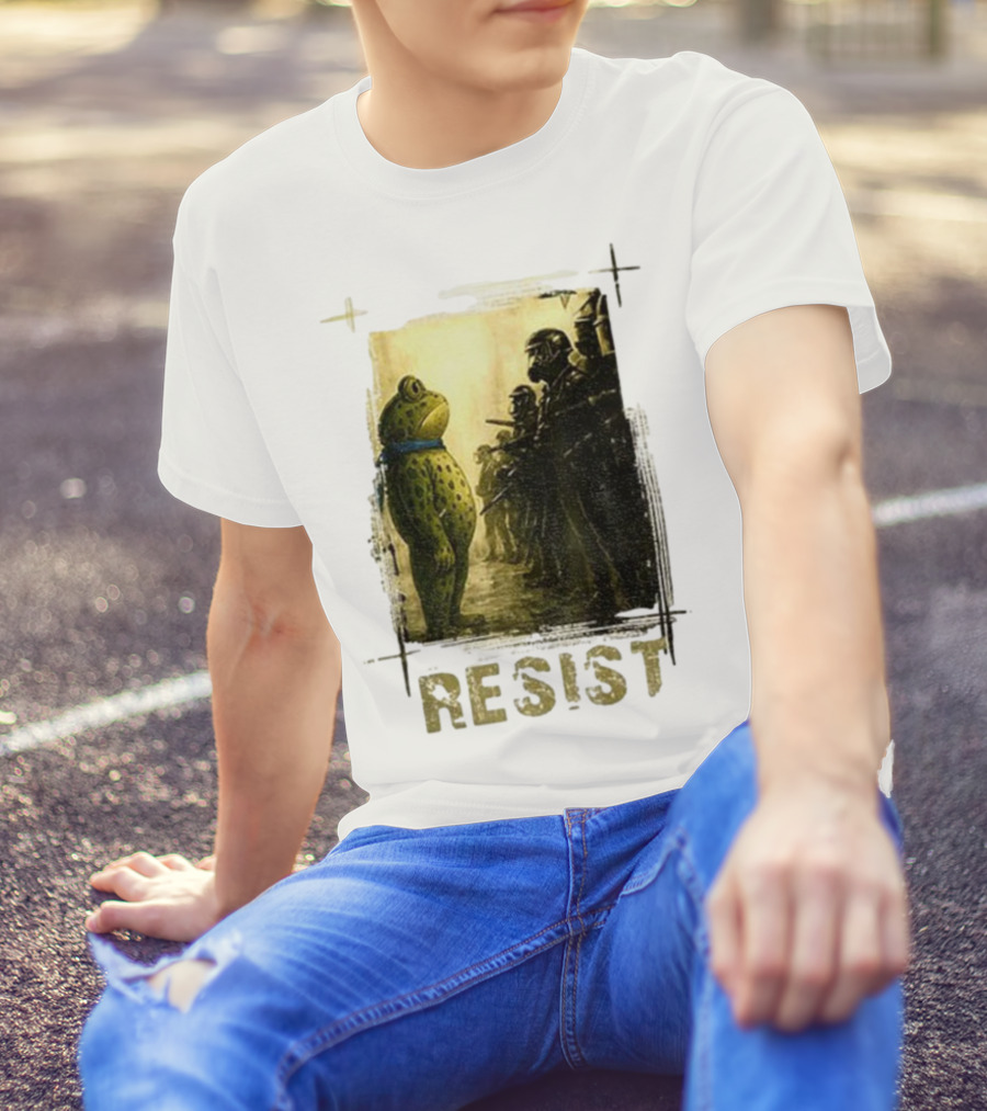 Resist Portland Frog Protest Vintage Activist Police Confrontation T-Shirt