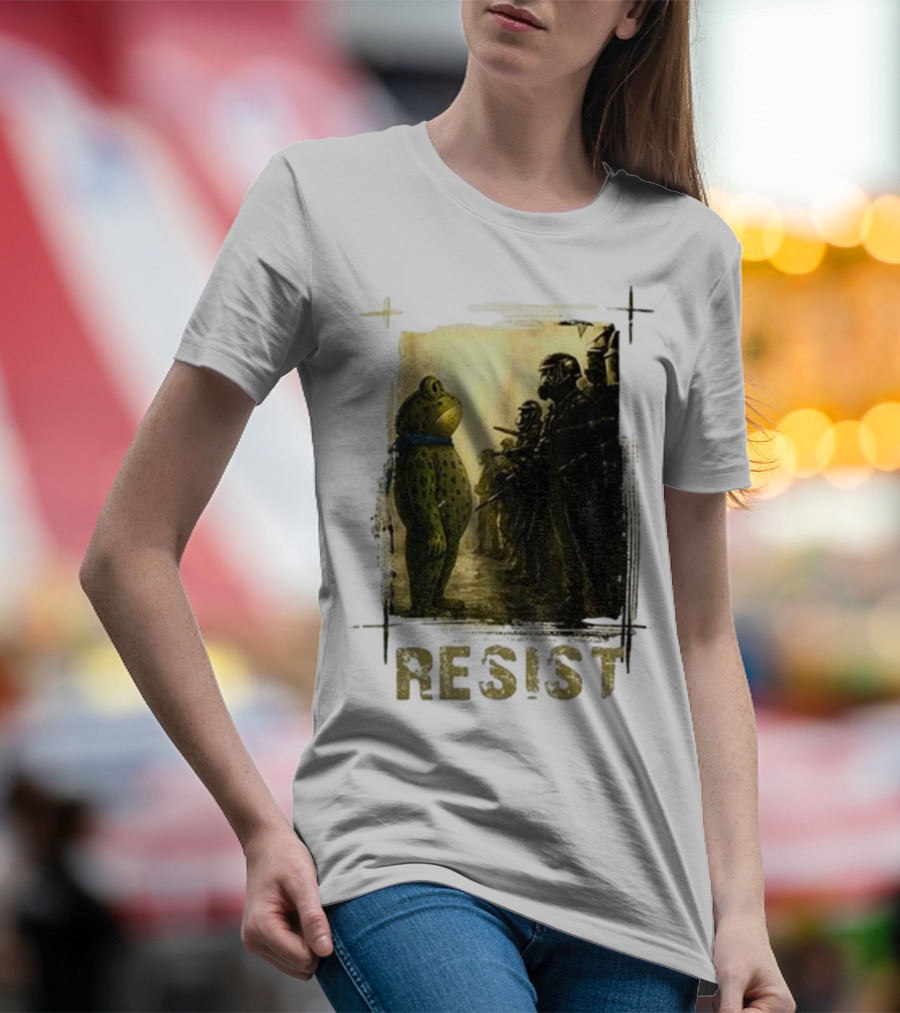 Resist Portland Frog Protest Vintage Activist Police Confrontation T-Shirt