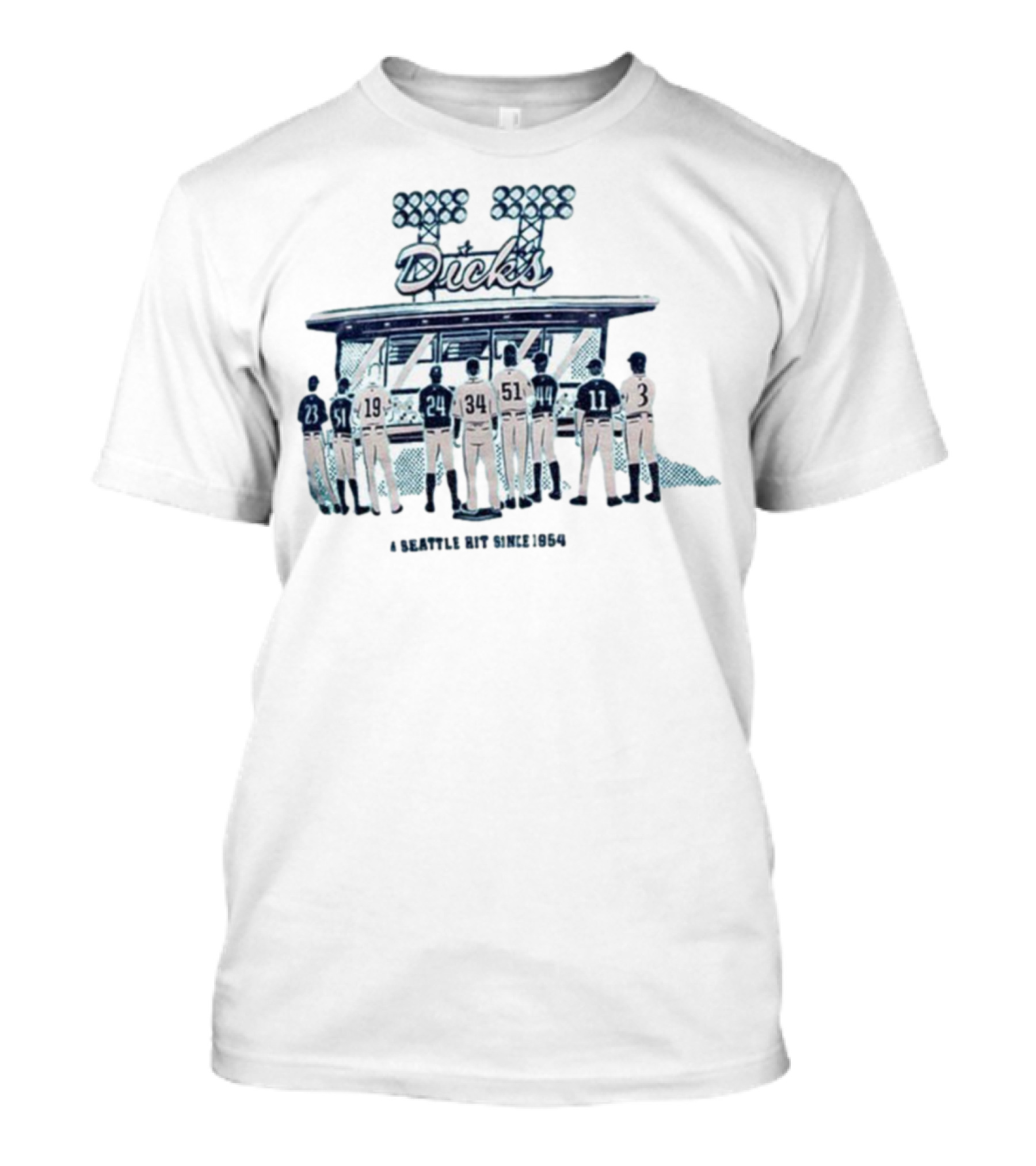 Dick's Seattle Hit Since 1954 Baseball Team Lineup Retro Scene T-Shirt