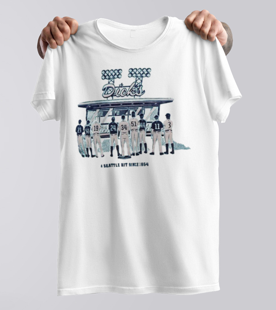 Dick's Seattle Hit Since 1954 Baseball Team Lineup Retro Scene T-Shirt