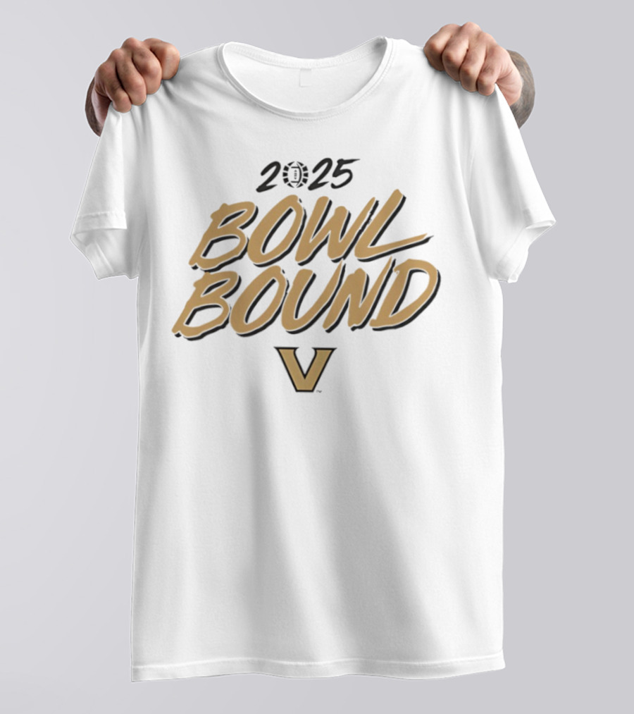 2025 Bowl Bound Vanderbilt Commodores V Logo T-Shirt