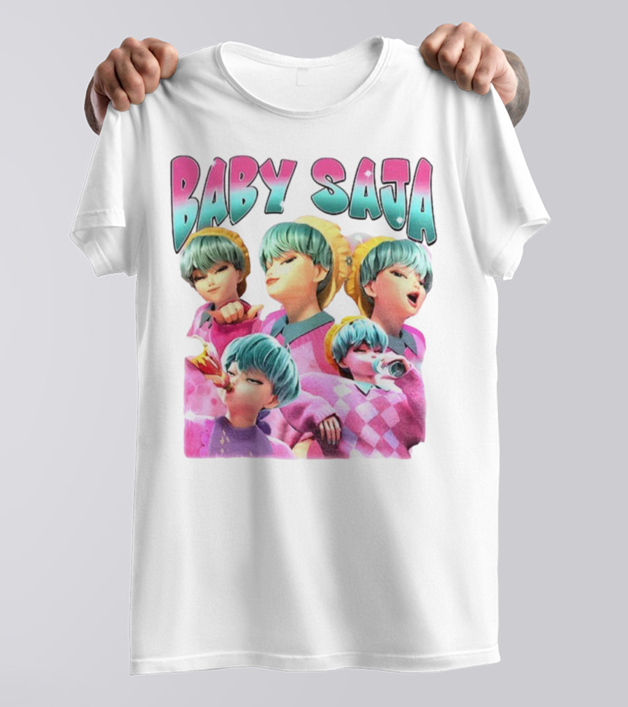 Baby Saja Drinking Soda Cool Anime Character Theme T-Shirt