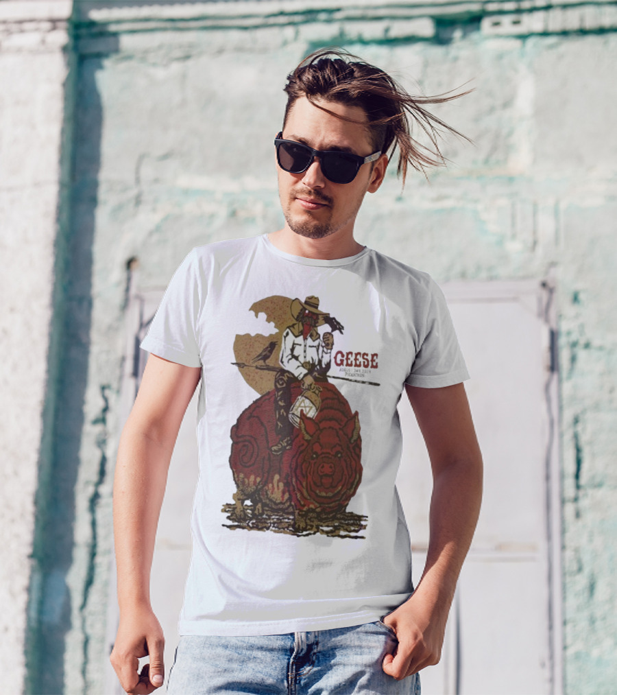 Geese World Live Show 2025-2026 Tour Cowboy Western Pig-Rider Vintage Style T-Shirt