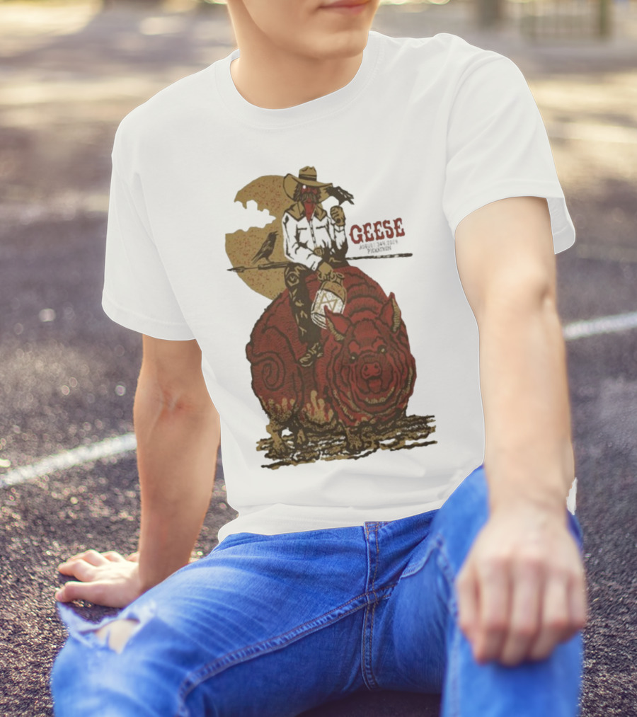 Geese World Live Show 2025-2026 Tour Cowboy Western Pig-Rider Vintage Style T-Shirt