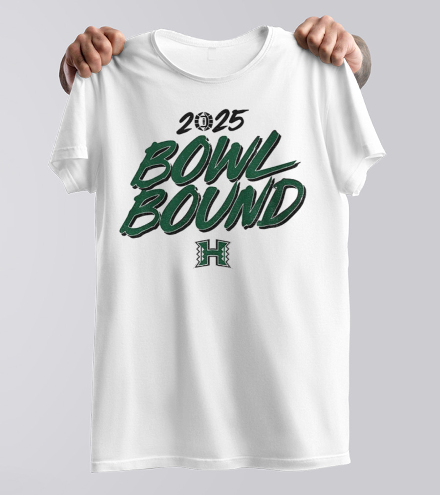 2025 Hawaii Rainbow Warriors Bowl Bound H Logo T-Shirt