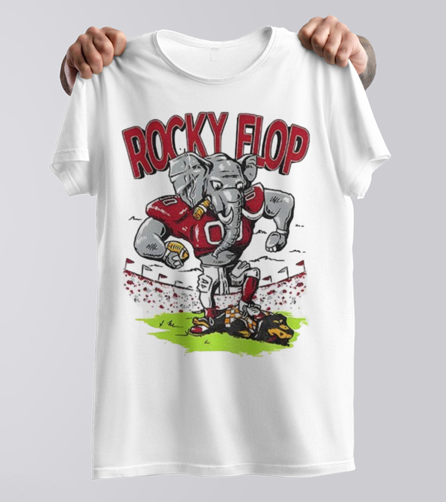 Rocky Flop Alabama Crimson Tide Football Elephant Dominating Georgia Bulldogs T-Shirt